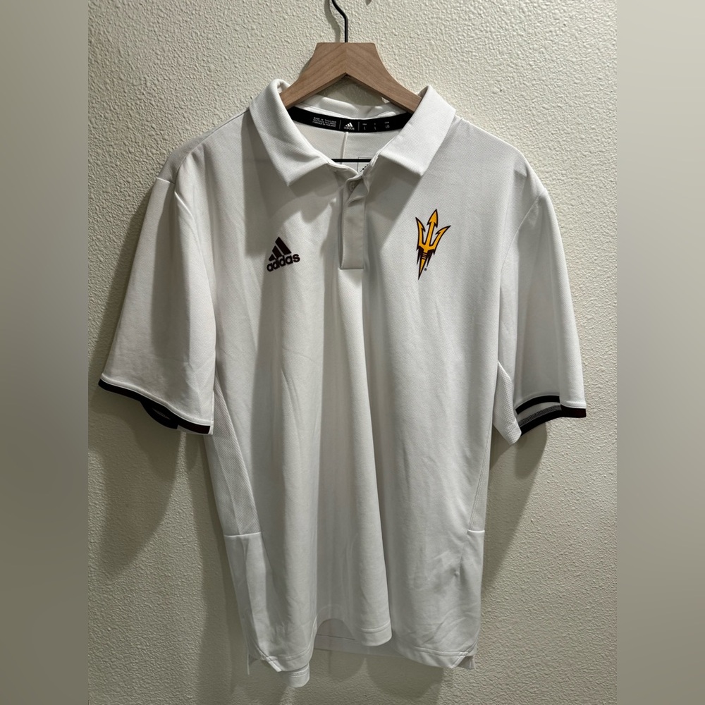 Adidas Performance Arizona State University Polo White L